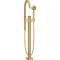 Mitigeur baignoire bain/douche sur pied set de finition aspect doré brossé