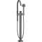 Mitigeur baignoire bain/douche sur pied set de finition chromé brossé