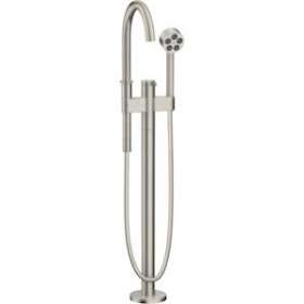 Mitigeur baignoire bain/douche sur pied set de finition aspect acier inox|Hansgrohe-HA348440800
