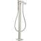 Mitigeur baignoire B/D sur pied poign.man.coupe rhomb.aspect acier inox