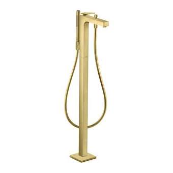 Mitigeur baignoire B/D sur pied poign.man.coupe rhomb.laiton brossé|Hansgrohe-HA339471950