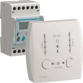 Gestionnaire énergie simplifié pour chauf élec 2 zones sur 7 jours 230V|Hager-HAG49354
