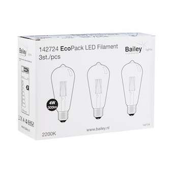 Ecopack Lot 3Pcs Led Fil St64 E27 4W (29W) 300Lm 822 Or|Bailey-BIY142724