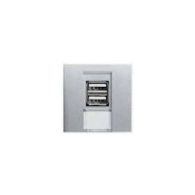 Chargeur USB double TerCia 2 modules alucolor|Iboco-IBOB46003