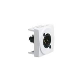 Prise TerCia XLR mâle bornier à vis 2 modules blanche|Iboco-IBOB45102