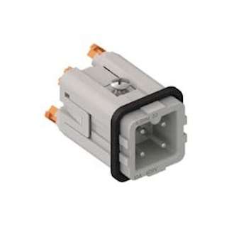 Insert mâle 3P+T 10A 400V - gabarit 21.21 série SQUICH|Ilme-IL1CKSHM03