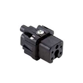 Insert femelle à visser 4P+T 10A 250V noir gabarit 21.21|Ilme-IL1CKF04N