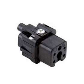 Insert femelle à visser 4P+T 10A 250V noir gabarit 21.21|Ilme-IL1CKF04N