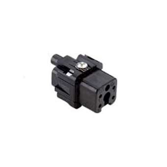 Insert mâle à visser 4P+T 10A 250V noir gabarit 21.21|Ilme-IL1CKM04N