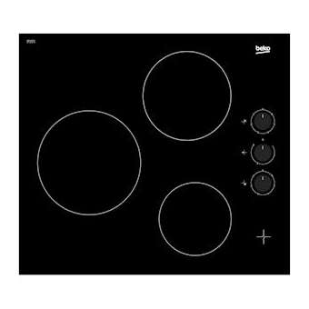 Table de cuisson, 3 Vitrocéramiques, 60 cm, Noir|Beko france-EKOHIC63100