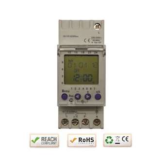 Horloge digitale hebdomataire rail DIN 2M 230V AC 1 Contact inverseur 58 pas)|-IZYDTD2301