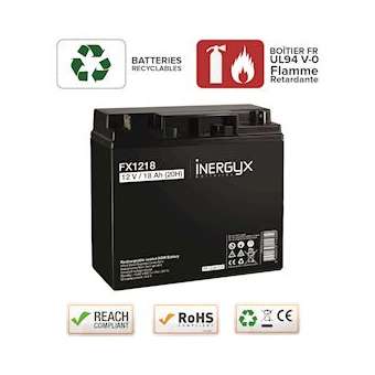 Batterie rechargeable VRLA 12V / 18 Ah - Bac FR UL94 V-0 - 181 x 77 x 167 mm|-IZYFX1218