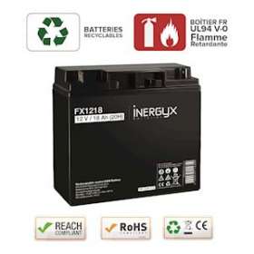 Batterie rechargeable VRLA 12V / 18 Ah - Bac FR UL94 V-0 - 181 x 77 x 167 mm|-IZYFX1218