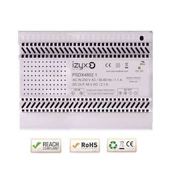 Alimentation rail DIN 7M 230V AC / 48V DC (48-56V) / 2,1A|-IZYPSDX4802.1
