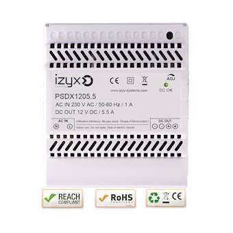 Alimentation rail DIN 5M 230V AC / 12V DC (12-14V) / 5,5A|-IZYPSDX1205.5