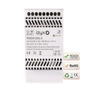 Alimentation rail DIN 3M 230V AC / 12V DC (12-14V) / 3,5A|-IZYPSDX1203.5