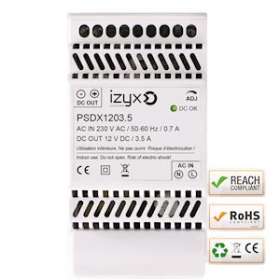 Alimentation rail DIN 3M 230V AC / 12V DC (12-14V) / 3,5A|-IZYPSDX1203.5