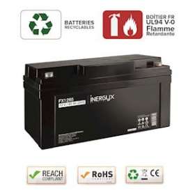 Batterie rechargeable VRLA 12V / 65 Ah - Bac FR UL94 V-0 - 350 x 167 x 178 mm|-IZYFX1265