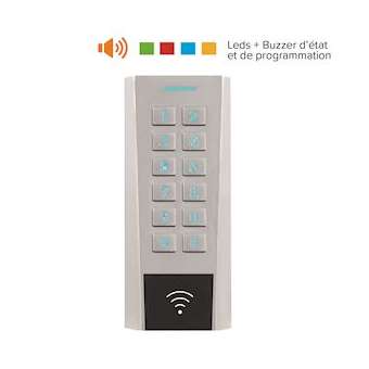 Clavier/Lecteur RFID AXK4 Métal IP64 125 KHz EM 12/24V AC/DC 999u 2R S0 Elec. D.|-IZYAXK420C2EM-EC