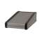 Boitier / Pupitre de table alu 1,5 mm / Côtés ABS Gris - 115 x 192 x 57/30 mm
