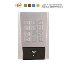 Clavier/Lect. RFID AXK3 Métal IP64 13.56 MHz MS 12/24V AC/DC 999u 2R S0 Elec. D.|-IZYAXK320S0MS-EC