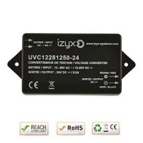 Convertisseur de tension: In 12-24V AC ou 12-50V DC / Out 24V DC 0,5A|-IZYUVC12281250-24