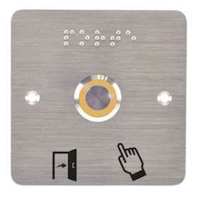 Bouton poussoir acier inox d19 mm Halo jaune 12V DC Contact NO+NC (V) + SSP201|-IZYSS19Y12P201