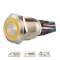 Bouton poussoir acier inox diam. 19 mm Halo jaune 12V DC Contact NO+NC (F)|-IZYSS19Y12W