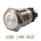 Bouton poussoir acier inox diam. 19 mm Halo blanc 12V DC Contact NO+NC (V)|-IZYSS19W12