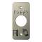 Plaque acier inoxydable 39,5 x 84,5 mm perçage diam. 25 mm braille PORTE + Picto
