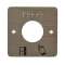 Plaque acier inoxydable 80 x 80 mm perçage diam. 38 mm braille PORTE + Picto