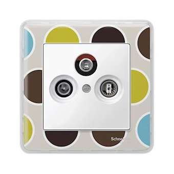 Merten M-Plan - enjoliveur pour prise télévision TV+FM - blanc polaire brill.|Schneider Electric-SCHMTN296719