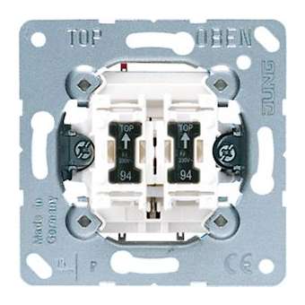 Mécanisme Double BP 2 fermetures lumineux, fixation à griffes et vis|Jung france-IUN535U5