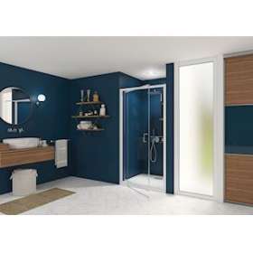 Smart Express Porte Pivotante 120X190 Cm Profile Blanc Verre Transparent|Blanc aqua production-BL5PA1905BTNE