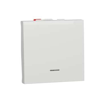 Unica - poussoir lumineux (localisation) - 10A - 2 mod - Blanc - méca seul|Schneider Electric-SCHNU320618FN