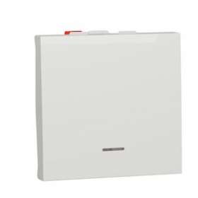 Unica - poussoir lumineux (localisation) - 10A - 2 mod - Blanc - méca seul|Schneider Electric-SCHNU320618FN