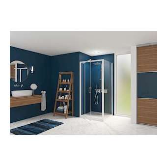 Smart Express Paroi Fixe 90X190 Cm Profile Blanc Verre Transparent|Blanc aqua production-BL5PA1932BTNE