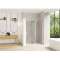 Smart Design porte pivotante XXL sans seuil 120 profilé blanc verre transparent