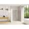 Smart Design porte pivotante XXL sans seuil 120 prof chr verre transparent