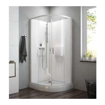 CABINE IZIBOX2 COULISSANTE 1/4 ROND 80 VERRE TRANSPARENT|Leda-LD1L11IZBQ0080