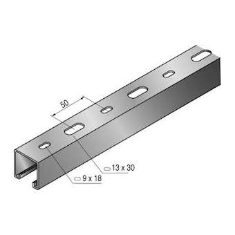 Rail STRUT 41x41x2.50, perforé, longueur 3m, SZ|Niedax France-NDX652002