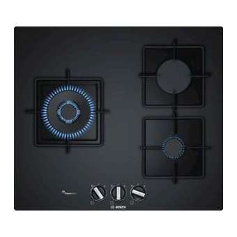 TABLE GAZ 60CM 2F+WOK FLAMESL VERRE NOIR|Bosch menager pose enc.-B6SPPC6A6B10