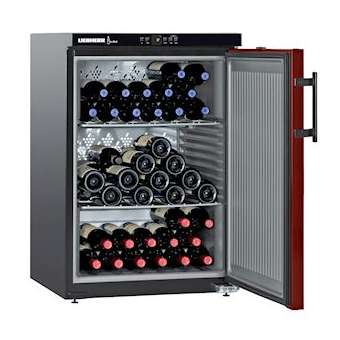 Cave à vin, noir mat, porte rouge réversible, 66b|Liebherr pro-LIHWK66CHR