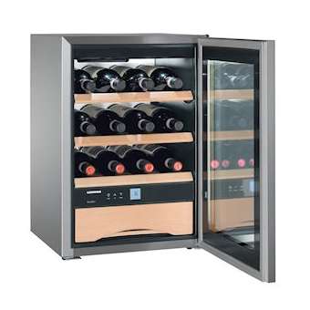 Cave à vins 12b avec tiroir chocolat. Carrosserie et cadre de porte: acier inox.|Liebherr pro-LIHWKES653CHR