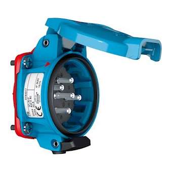 PN Socle Poly bleu Size.1 IP55 1P+N+T 30A 250V AC +2AUX contacts inversés|Marechal-MAR0124017825A