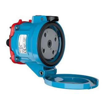 DECONTACTOR DS6 EDF Socle Poly bleu Size.4 IP66/67 3P+T 90A 440V AC|Marechal-MAR3164013130