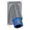 Fiche inclinée Hypra IP44 32A - 200V~ à 250V~ - 2P+T - plastique