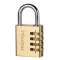Cadenas à combinaison programmable à 4 chiffres - aluminium finition laiton