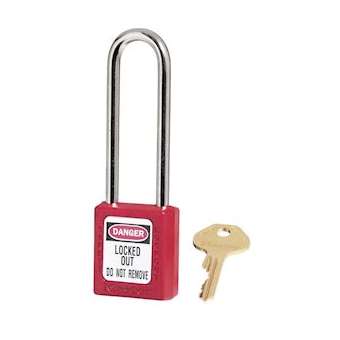 Cadenas Zenex Rouge - Clé différente retenue - Anse 76 mm - Dia 6 mm|Master lock europe-SKP410LTRED