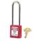 Cadenas Zenex Rouge - Clé différente retenue - Anse 76 mm - Dia 6 mm